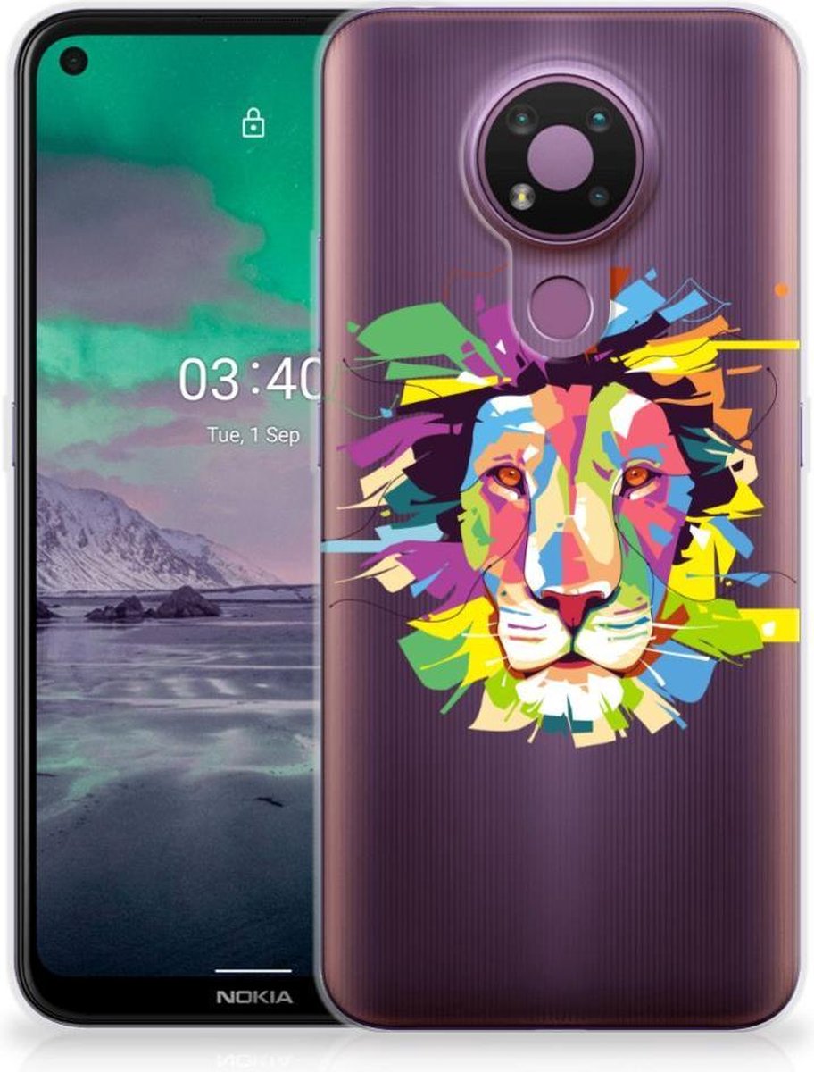 Nokia 3.4 Telefoonhoesje met Naam Lion Color