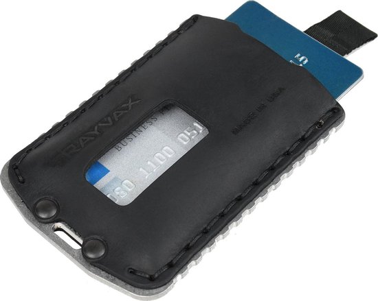 Trayvax Ascent Raw Stealth Black - Porte-cartes de crédit Porte-cartes Cuir Métal