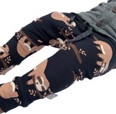 Pantalon unisexe tinymoon – modèle drop entrejambe – Lazy Sloth – Zwart – Taille 134/140