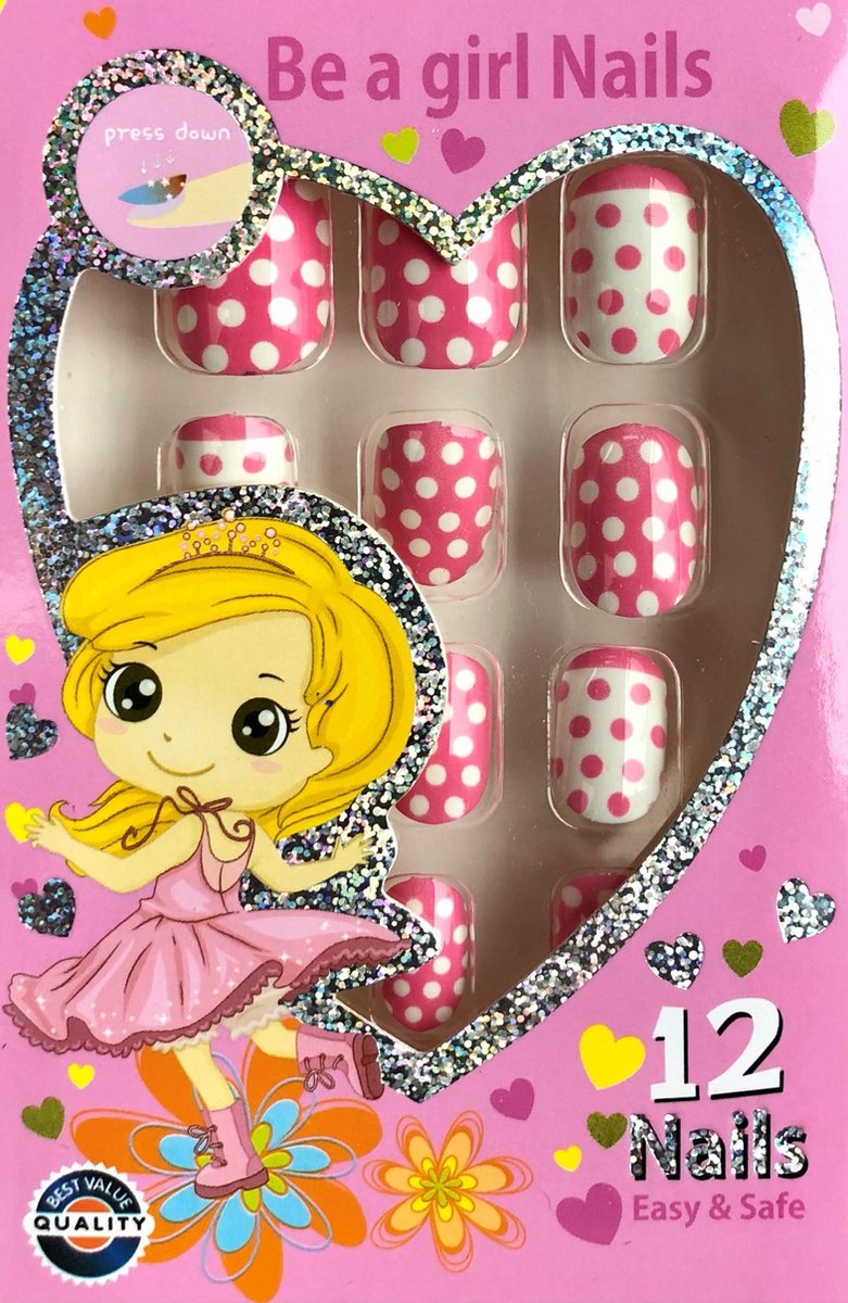Plaknagels | Nepnagels | Kinderen | Geen Lijm Nodig | Polkadots | Stippel