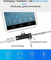 USB C naar 3.5mm Audio Jack | USB C Aux Adapter naar hoofdtelefoon | Panzer Adapter| 3.5mm Audiojack | 2-in-1 | Type USB-C | USB-C Charge | Adapter | Smartphone 3.5 Audio Jack | Oneplus | And