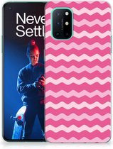 Bumper Hoesje OnePlus 8T Smartphone hoesje Waves Pink