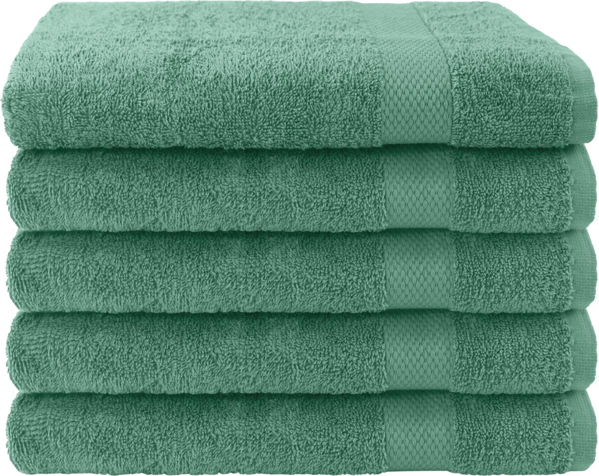 EM Bath Handdoek Zeegroen 50x100cm set van 5