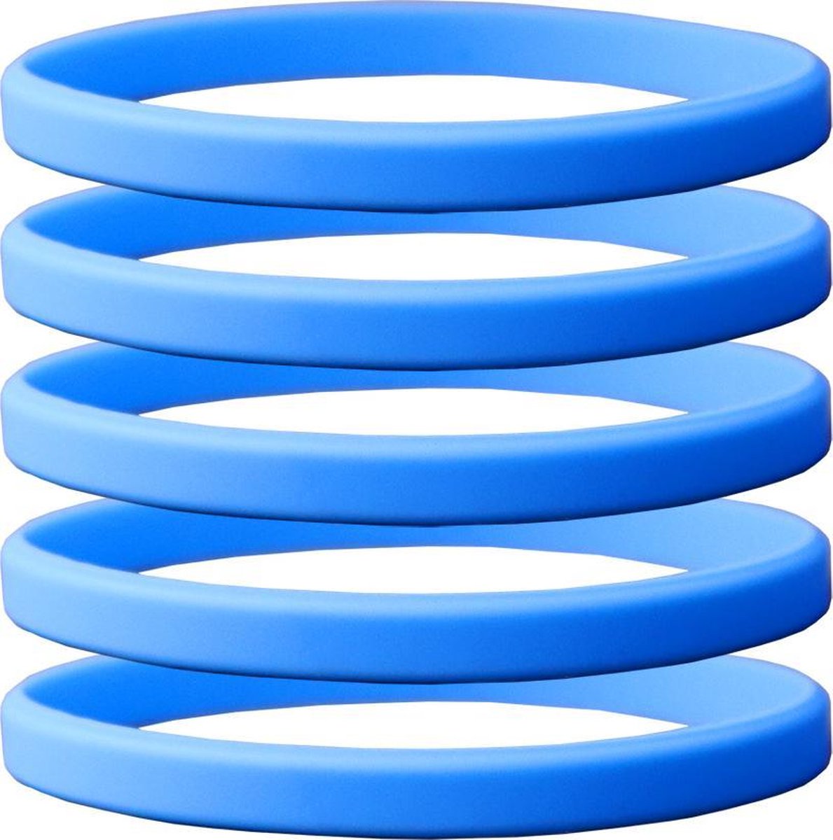 Dinilu - 60 x Smalle Siliconen Armbanden Lichtblauw - voor volwassenen