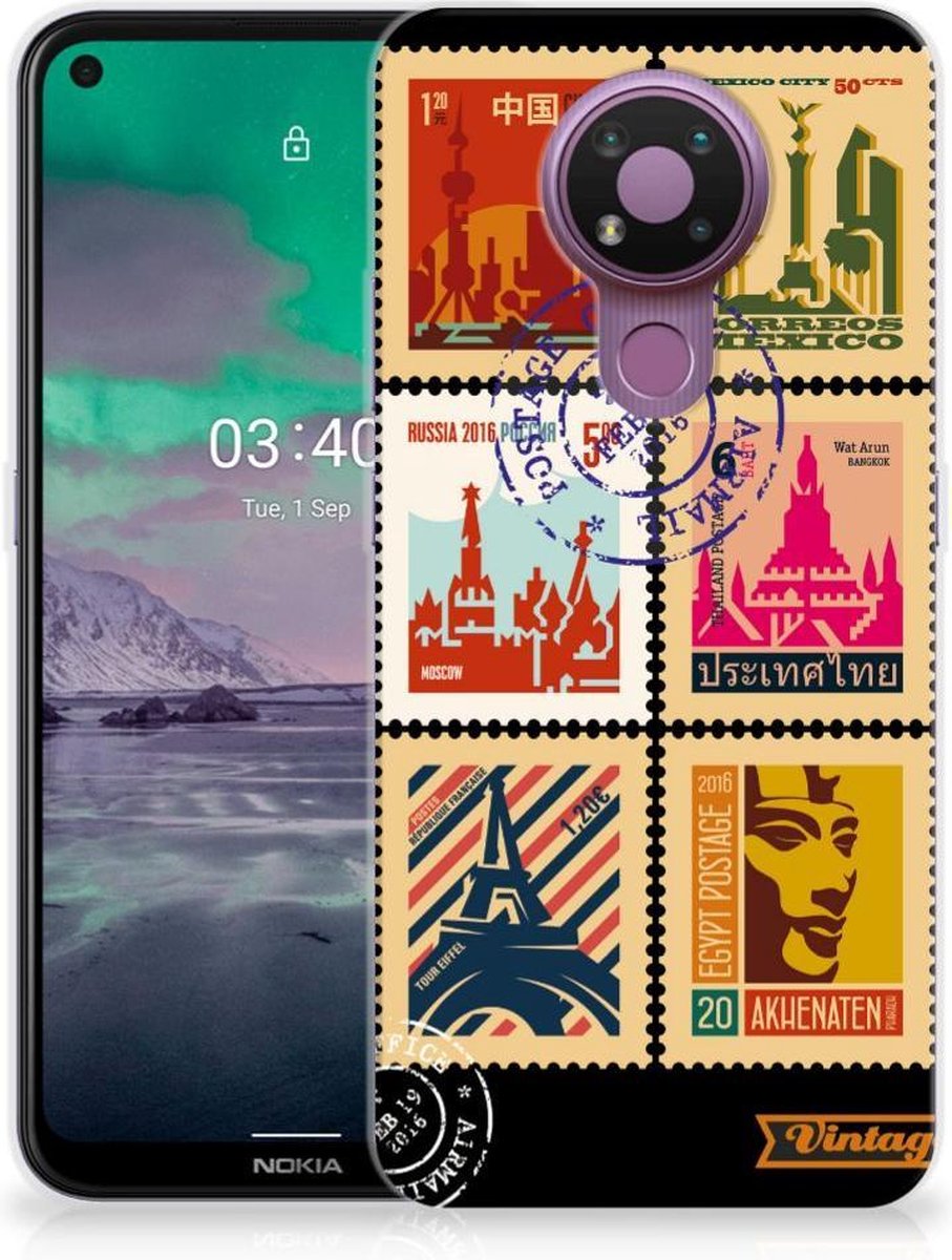 Nokia 3.4 Siliconen Back Cover Postzegels