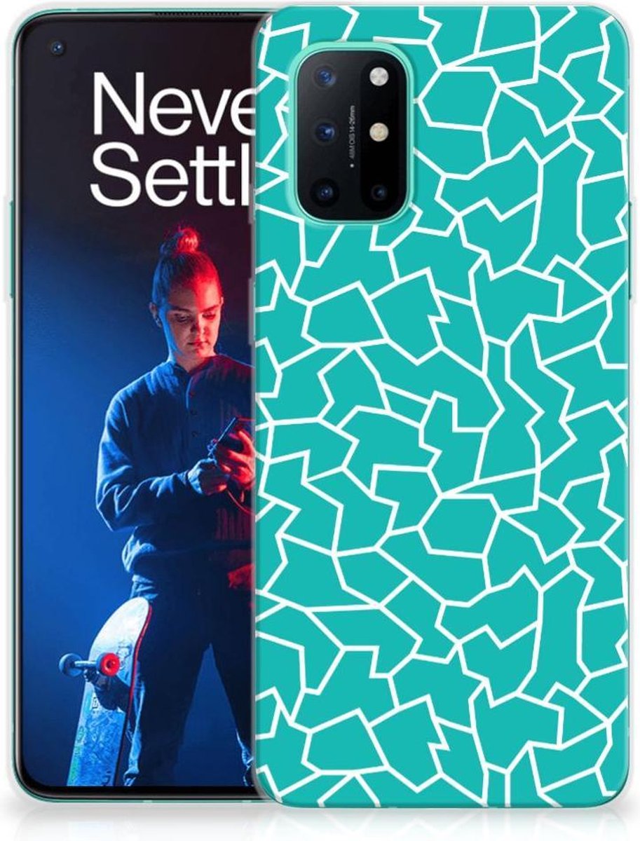 TPU Hoesje voor OnePlus 8T Hoesje maken Cracks Blue