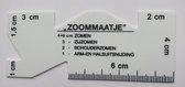 Zoommaatje wit plastic 4+6cm zomen zijzomen schouderzomen en arm en halsnijding