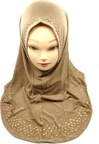 Een elegante hoofddoek, khaki hijab.