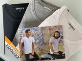 Trooxx T-Shirt-3x 2-Pack, 6 stuks - Round neck Long - White, Black en Grey - XXL