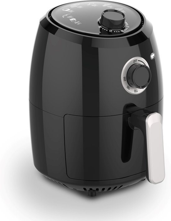 Daewoo DHFRYER HaloAir Airfryer - Zonder Olie Bakken - 1000 Watt - 2.4 Liter - Zwart