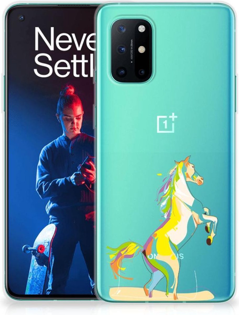 OnePlus 8T Telefoonhoesje met Naam Horse Color