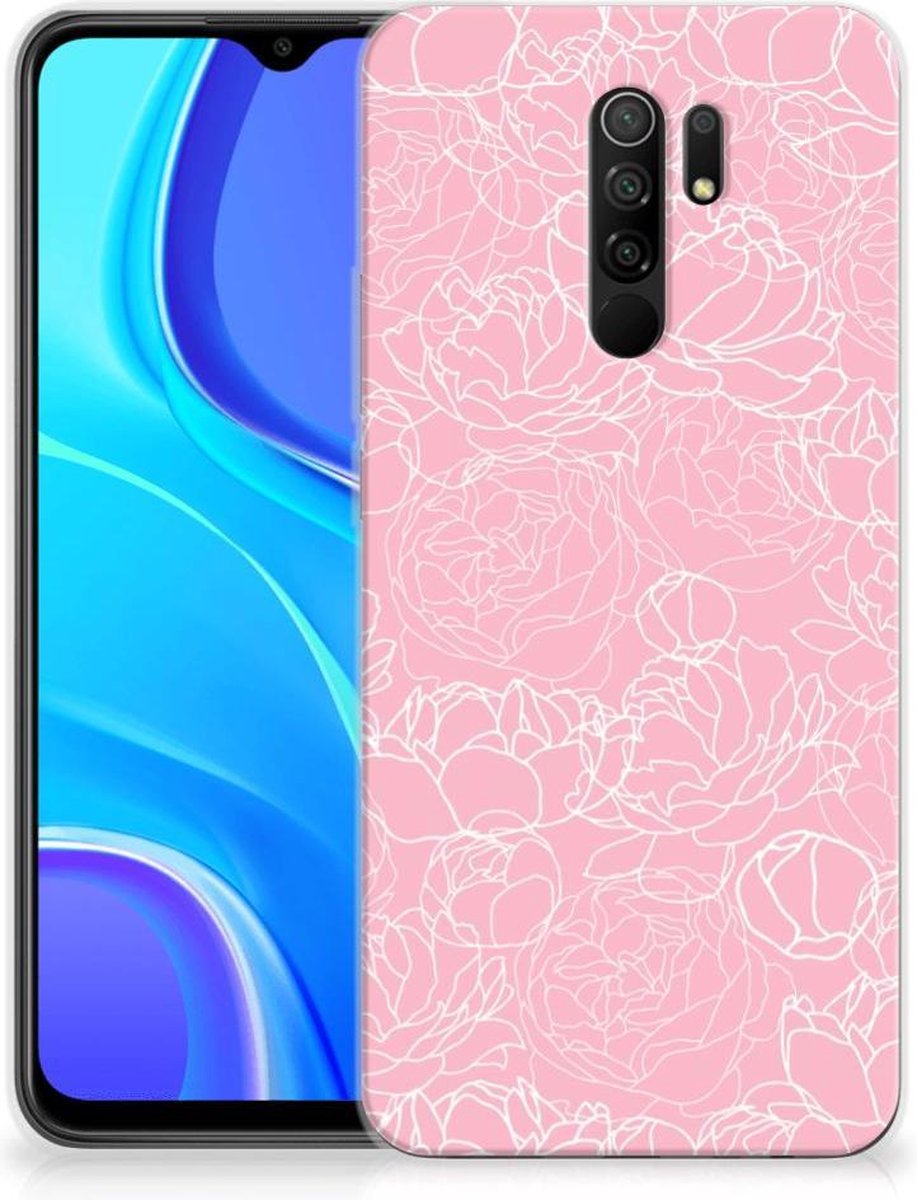 Xiaomi Redmi 9 TPU Case White Flowers