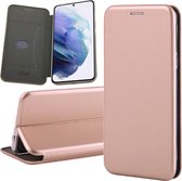Samsung S21 Plus Hoesje - Samsung Galaxy S21 Plus Hoesje - Samsung S21 Plus Hoesje Book Case Leer Wallet Cover Hoes Rosegoud