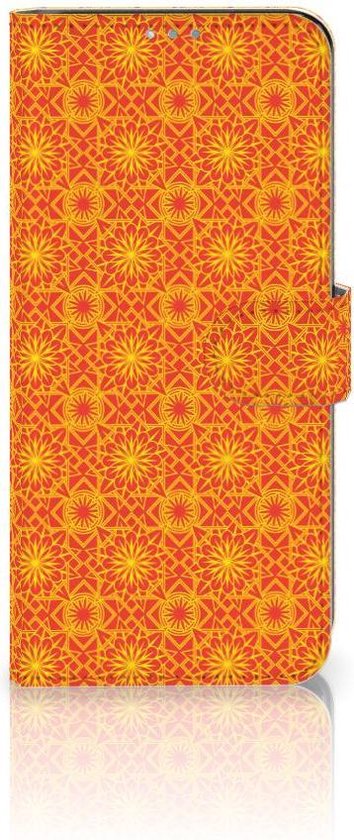 PU Premium Housse pour OPPO Reno4 Z Portefeuille Batik Orange