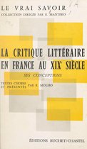 La critique littéraire en France au XIXe siècle