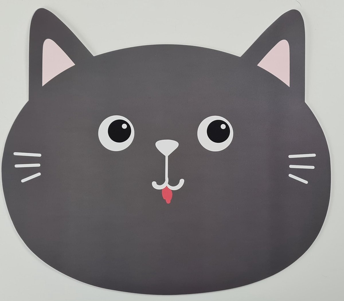 4x Placemat Poes | 38cm rond | Animal Look Kat - placemat voor kinderen - kunststof