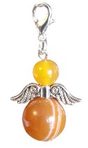 Beschermengel Oranje Agaat ( halfedelsteen ) , Chakra engel , Geluksengel , Silverwing . ( Meerdere varianten beschikbaar !!! )