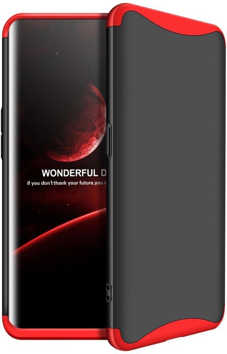 360 full body case geschikt voor Oppo Find X - zwart / rood
