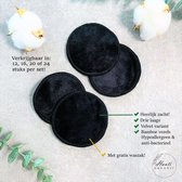 Hauti Organic | 20 stuks wasbare zwart zwarte wattenschijfjes | velvet velours herbruikbare wattenschijfjes | recycle |recyclebaar | watjes watten bamboo pads | bamboe pads | make