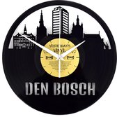 Skyline Den Bosch - Klok gemaakt van vinyl - langspeelplaat - LP klok - Met geschenkverpakking