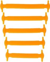 Oranje platte elastische veters | veters zonder strikken | 16 stuks