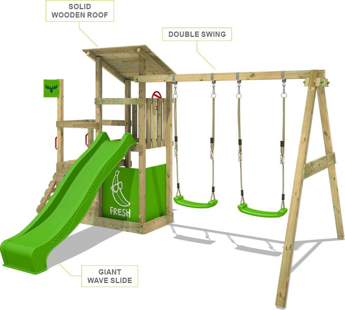 FATMOOSE Aire de Jeux FruityForest Fun XXL Portique en Bois