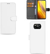 Book Case Xiaomi Poco X3 Pro | Poco X3 Hoesje Wit met Pasjeshouder