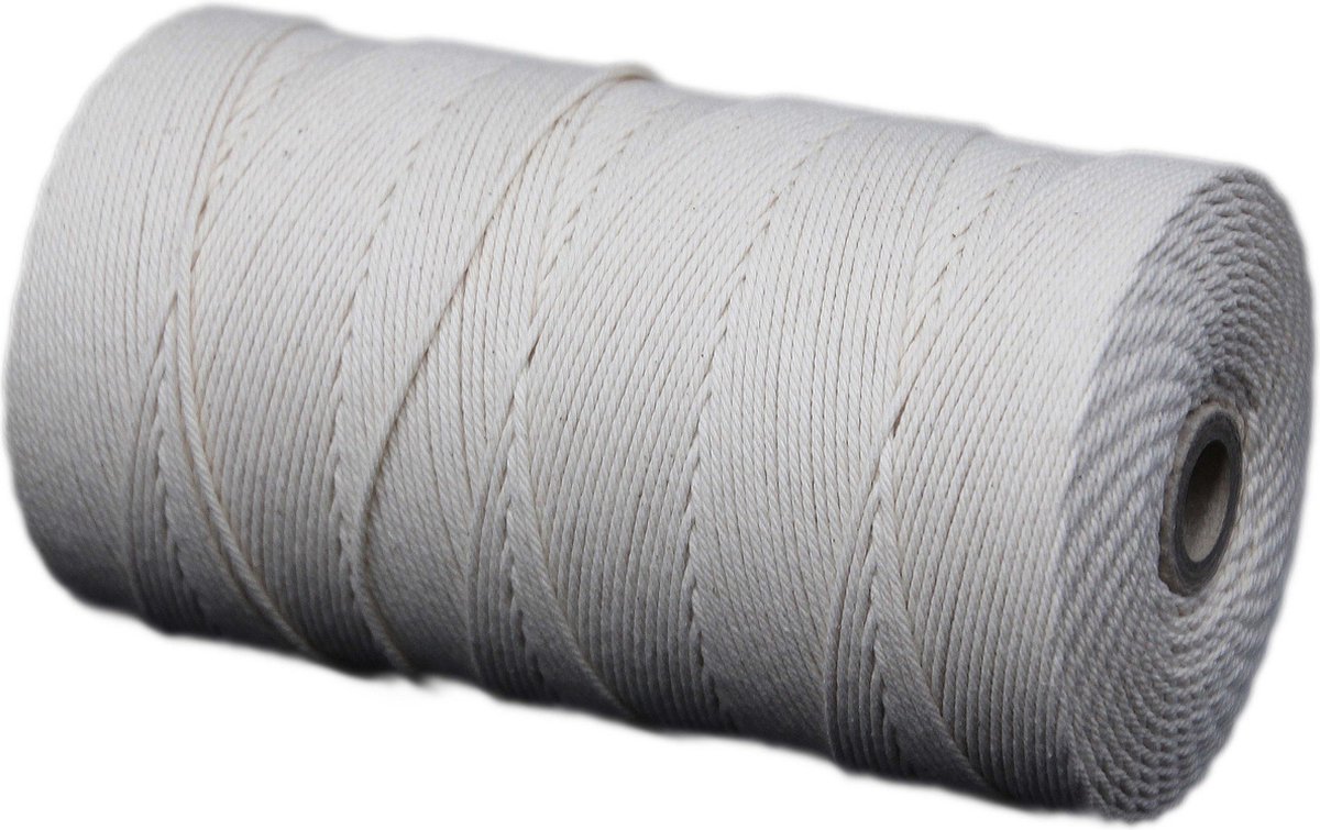 Katoenkoord - Ecru - Touw - spoel 500gr - dikte 1,5mm - lengte 500 mtr (Nr.20)