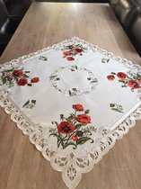 Tafelkleed - Linnenlook - Klaproos - Vierkant 110 x 110 cm