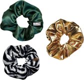 Ellastiek scrunchiebox  - haarelastiekjes - haar accessoire - luxe uitstraling en kwaliteit- Handmade in Amsterdam (Christmas tree)