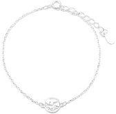 Armband Dames - Wereldkaart - 925 Sterling Zilver - Lengte Verstelbaar 16-19 cm