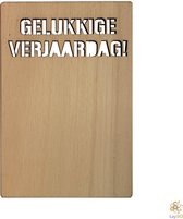 Lay3rD Lasercut - Houten wenskaart - Gelukkige verjaardag - Berk 3mm