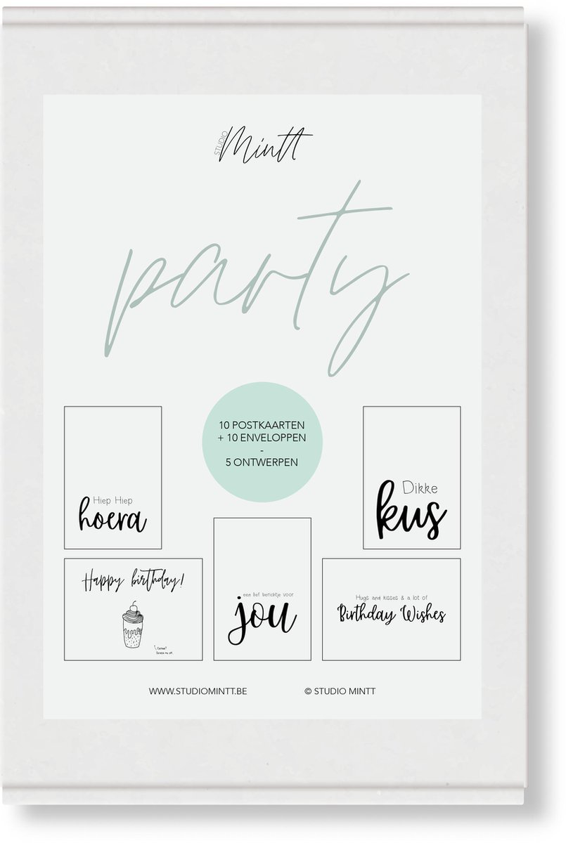 Party – Kaartenset – 10 kaartjes - Studio Mintt