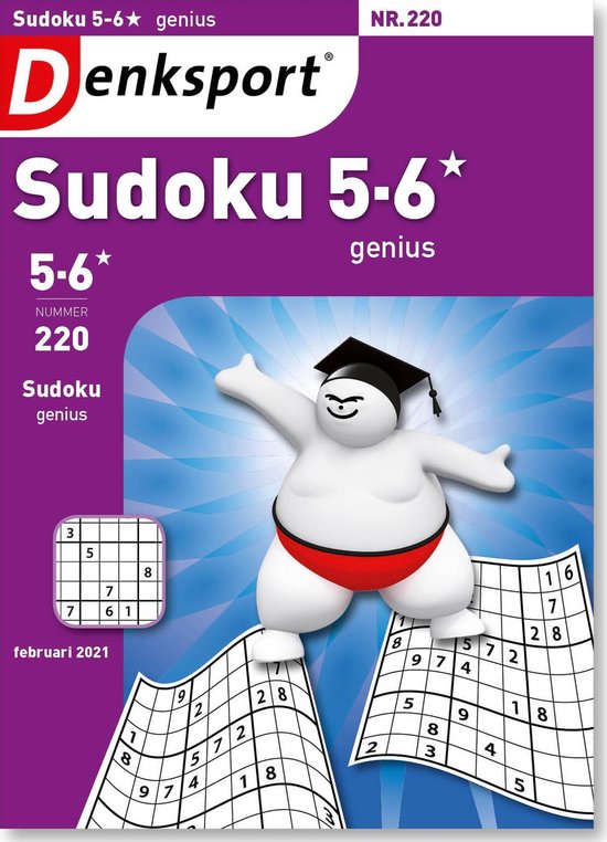 Denksport puzzelboek Sudoku 5-6* genius editie 220 | bol.com
