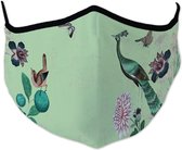 Mondkapje - Wasbaar mondmasker - Gezichtsmasker - Uniek design -  Chinees behang papier (vogels), Kasteel Heeswijk - In maat verstelbaar