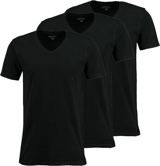 verdediging opgroeien Janice Zeeman heren T-shirt korte mouw V-hals - zwart - maat M - 3 stuks | bol.com