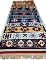 Kelim vloerkleed Yamadi -Kelim Kleed - Kelim tapijt -  Oosterse Vloerkleed - 80x200 cm - Loper - Bankkleed