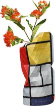 Tiny Miracles - Duurzame Design Vaas - Paper Vase Cover - Mondriaan - Composition Red - Small
