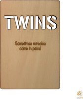 Lay3rD Lasercut - Houten wenskaart - Twins - Berk 3mm