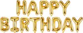 Happy Birthday folieballon slinger goud 340 x 35cm met ophanglint - verjaardagsversiering