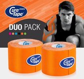 CureTape® Sports voordeelset - 2 rollen - Kinesiotape - Oranje - Extra kleefkracht - 5cm x 5m