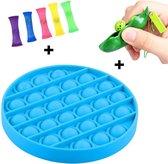 Fidget Toys Pakket set Goedkoop - Pop It Blauw + Mesh Marble + Pea Popper - 3 delig! - XXL