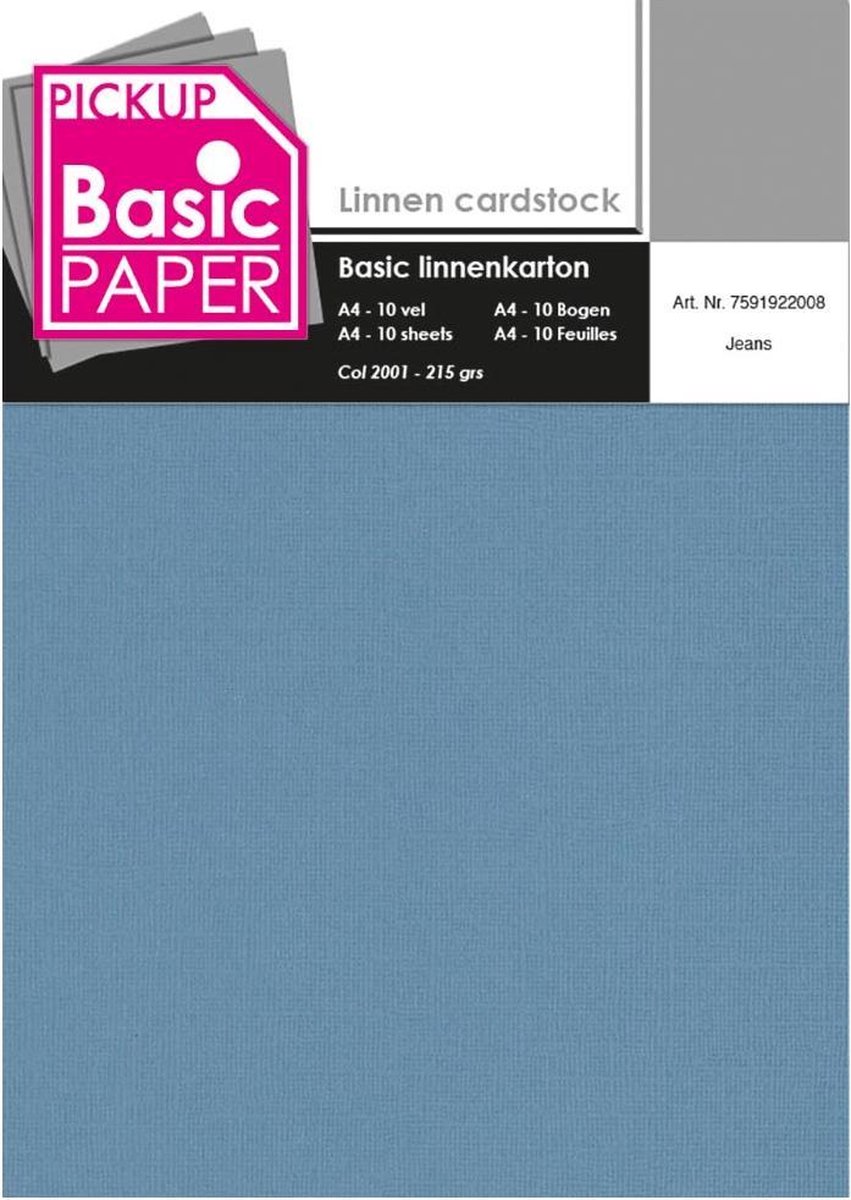 Pickup Basic Linnenkarton A4 Jeans - 10 vel - 215g