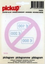 Pickup Pictogram achter glas 10x10 cm - geen biljetten van 100-200-500