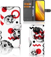 GSM Hoesje Xiaomi Poco X3 | Poco X3 Pro Bookstyle Case Skull Red