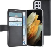 Azuri Samsung Galaxy S21 Ultra hoesje - walletcase - Zwart