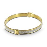 Silventi 910471991 Gouden Armband - Met Glitters - Veiligheidsachtje - 18 cm - Gold Plated