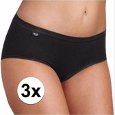 Sloggi midi slip 3pack 24 7 microfibre dames zwart, maat 46