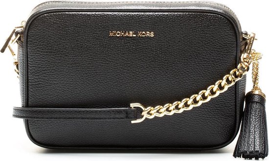 Michael Kors Jet Set Md Gold Chain Crossbody black