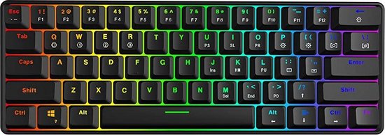 GK61 Keyboard - Qwerty - Mechanisch Gaming Toetsenbord 60% - RGB - USB Type  C -... | bol.com